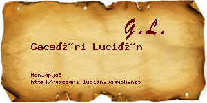 Gacsári Lucián névjegykártya